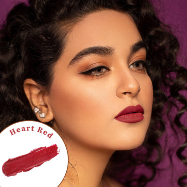 Pijn Luxe Comfy Matt Lipstick Heart Red | 12HR Long-Lasting, Smudge-Proof & Waterproof | Lightweight, Smooth Matte Finish With Vitamin E & Lip Repair | Lipstick for Women